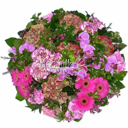 Kegyeleti koszorú domb forma, orchideával